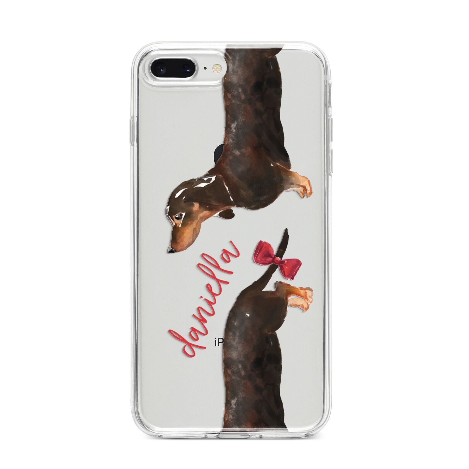 Custom Dachshund iPhone 8 Plus Bumper Case on Silver iPhone