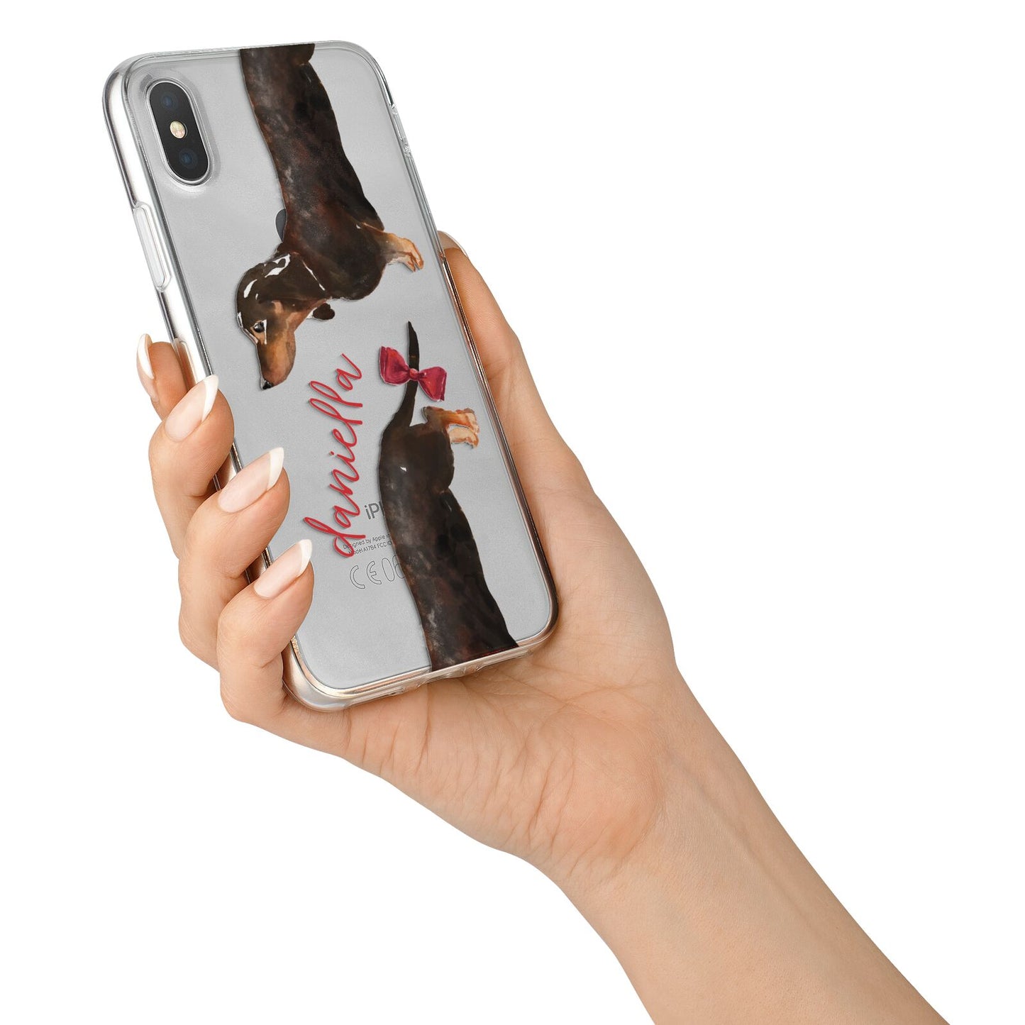 Custom Dachshund iPhone X Bumper Case on Silver iPhone Alternative Image 2