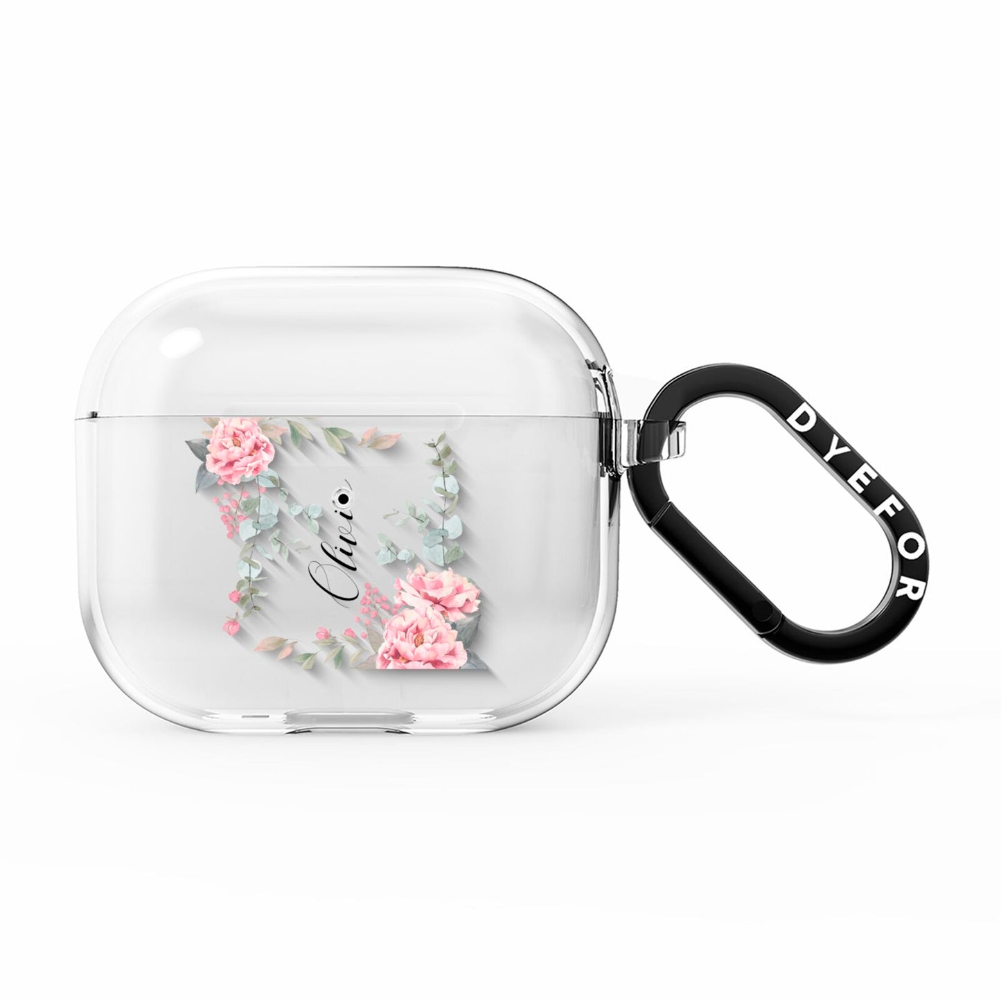 Custom Decorative Floral AirPods Clear Case 3rd Gen