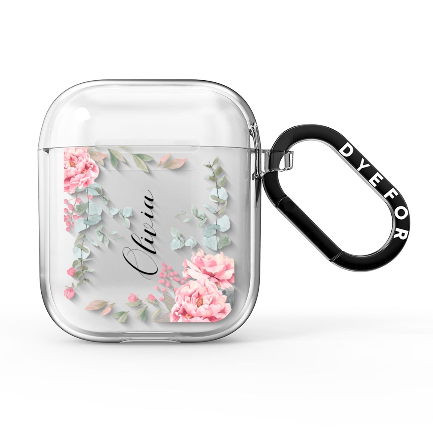 Custom Decorative Floral AirPods Clear Case