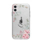 Custom Decorative Floral Apple iPhone 11 in White with Bumper Case