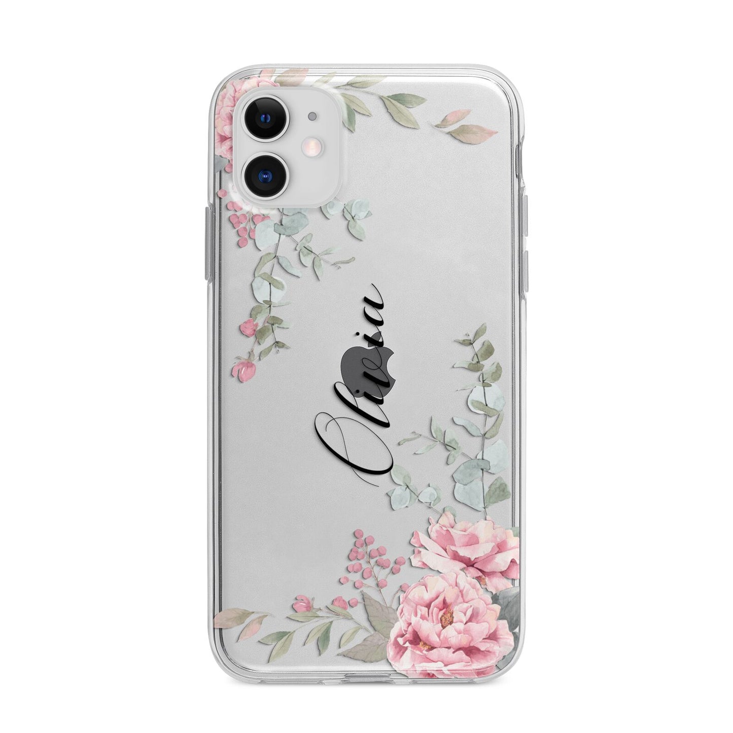 Custom Decorative Floral Apple iPhone 11 in White with Bumper Case