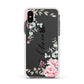 Custom Decorative Floral Apple iPhone Xs Impact Case White Edge on Black Phone