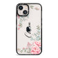 Custom Decorative Floral iPhone 13 Black Impact Case on Silver phone