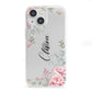 Custom Decorative Floral iPhone 13 Mini Clear Bumper Case