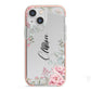 Custom Decorative Floral iPhone 13 Mini TPU Impact Case with Pink Edges