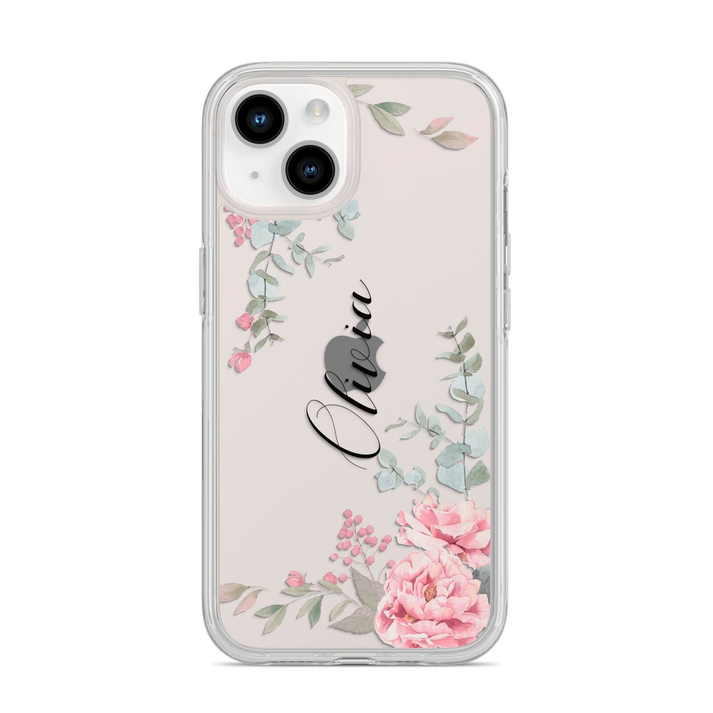 Custom Decorative Floral iPhone 14 Clear Tough Case Starlight