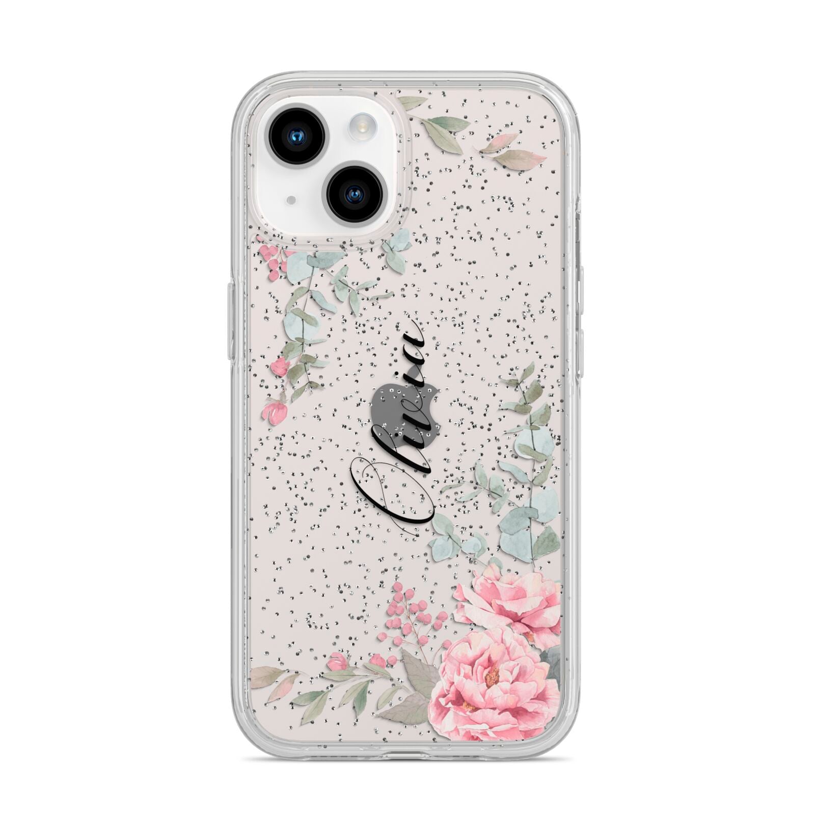 Custom Decorative Floral iPhone 14 Glitter Tough Case Starlight