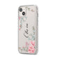 Custom Decorative Floral iPhone 14 Plus Clear Tough Case Starlight Angled Image