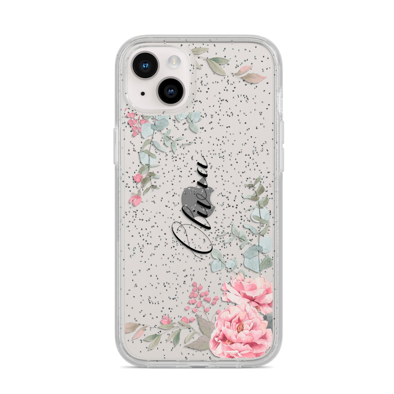 Custom Decorative Floral iPhone 14 Plus Glitter Tough Case Starlight