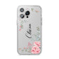 Custom Decorative Floral iPhone 14 Pro Max Clear Tough Case Silver