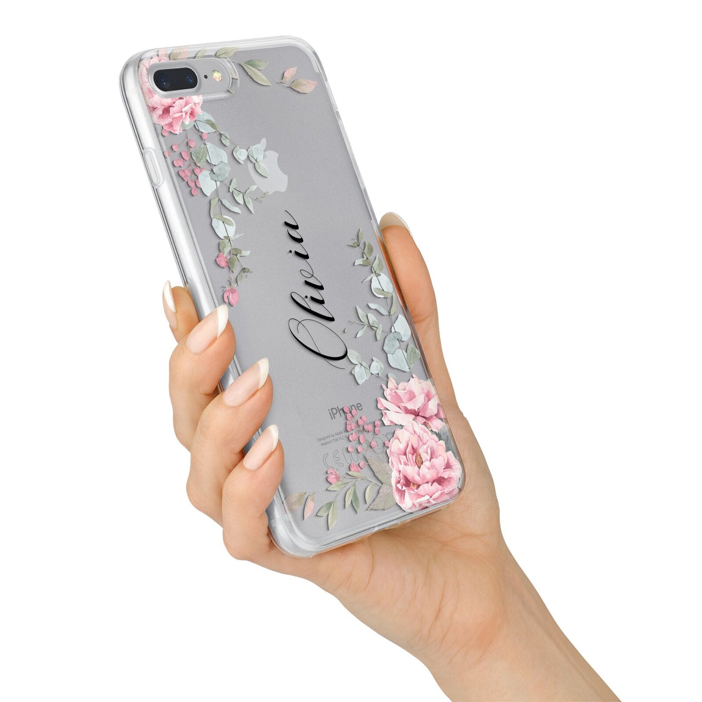 Custom Decorative Floral iPhone 7 Plus Bumper Case on Silver iPhone Alternative Image