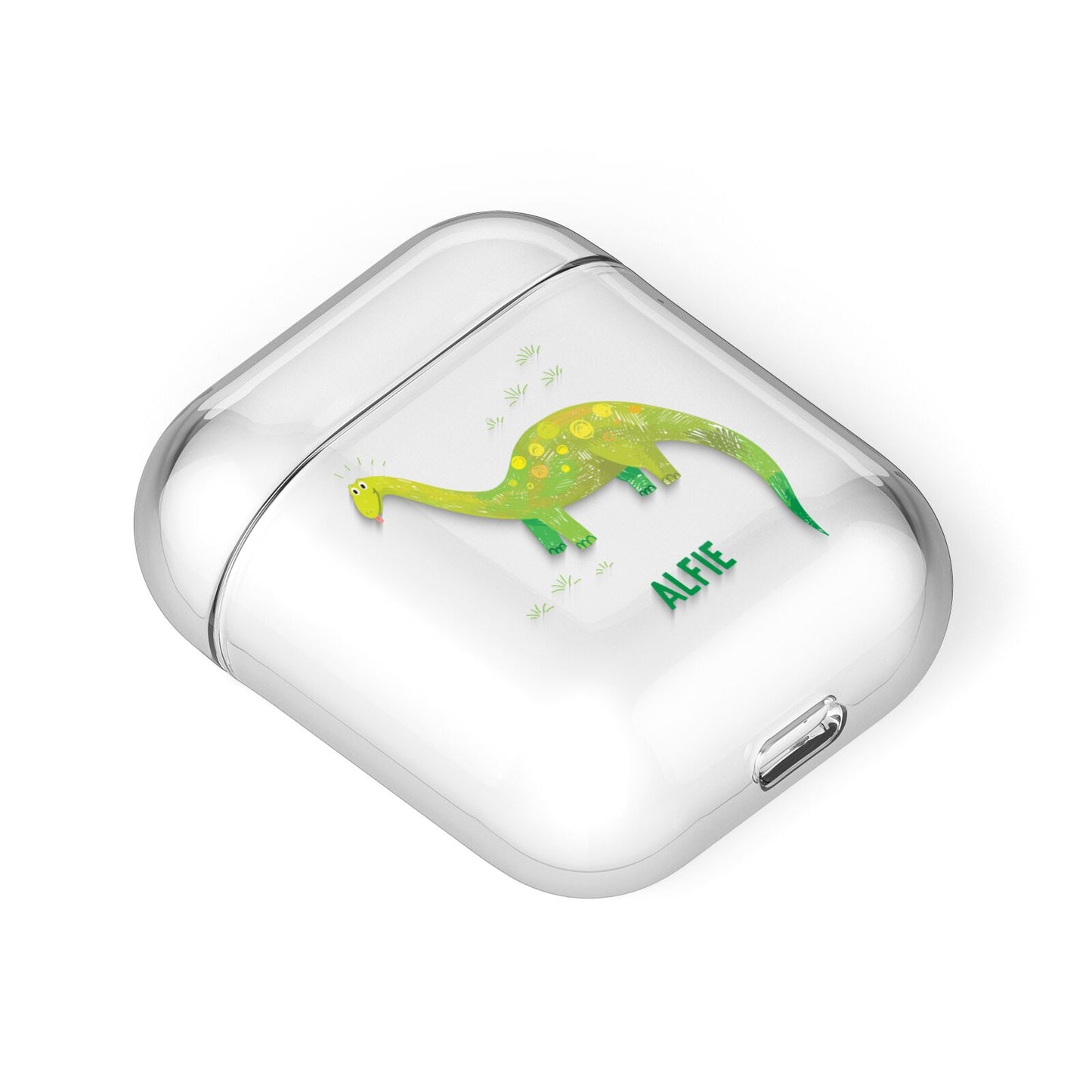 Custom Dinosaur AirPods Case Laid Flat