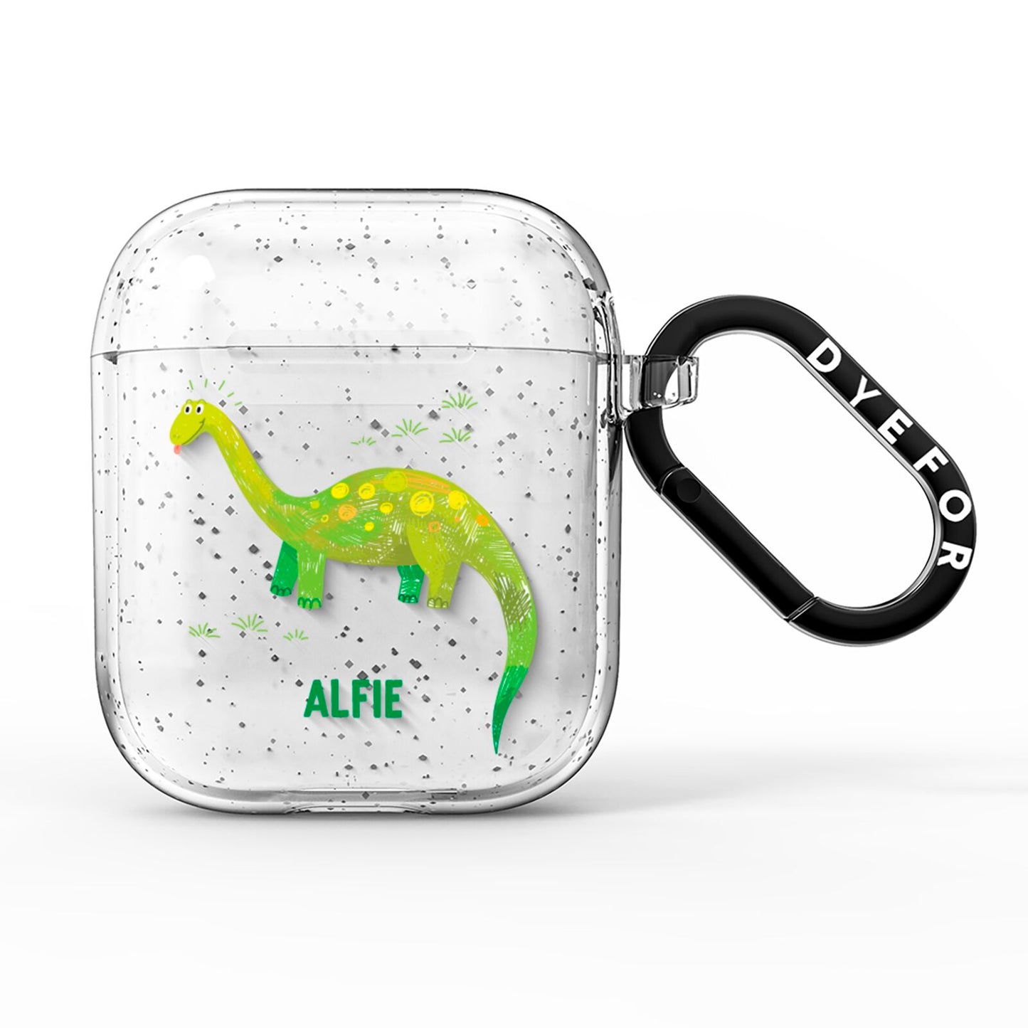 Custom Dinosaur AirPods Glitter Case