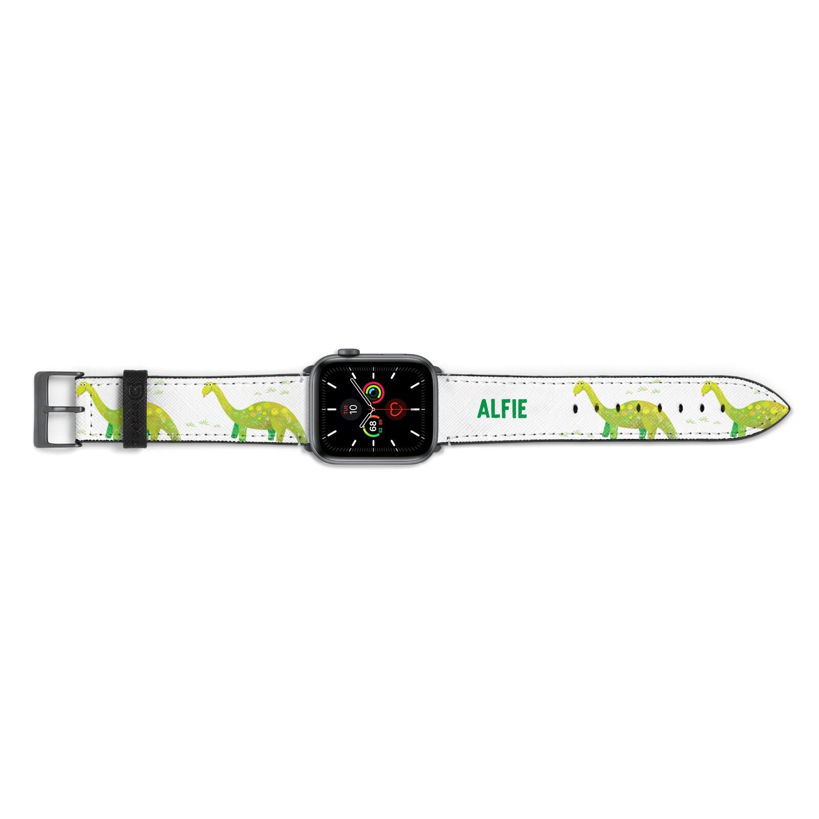 Custom Dinosaur Apple Watch Strap Landscape Image Space Grey Hardware