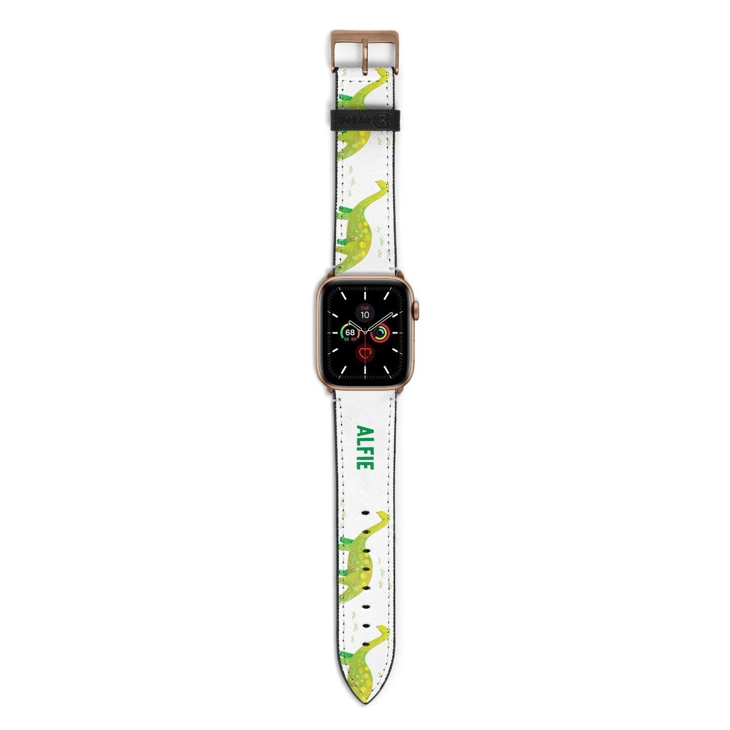 Custom Dinosaur Apple Watch Strap with Gold Hardware