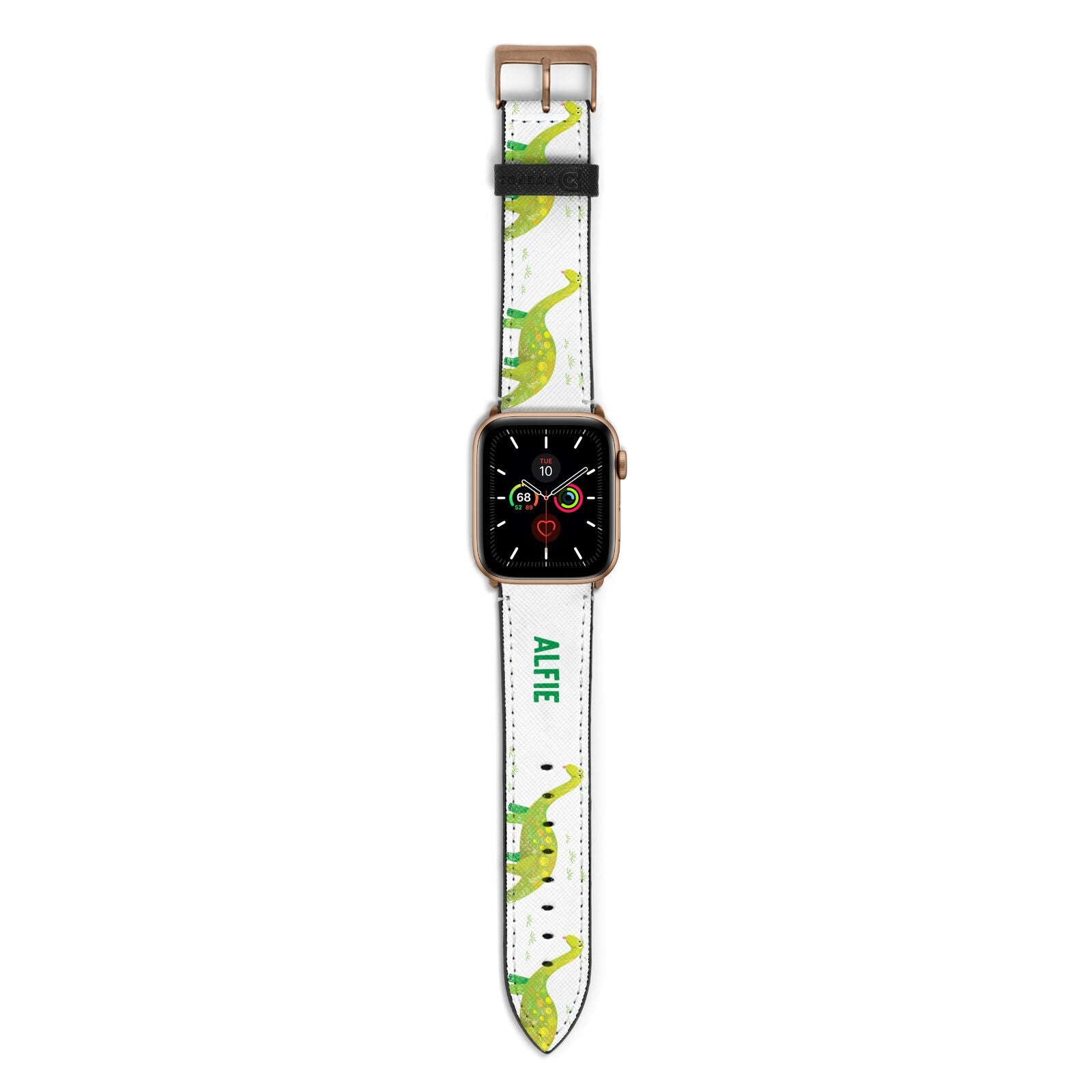 Custom Dinosaur Apple Watch Strap with Gold Hardware