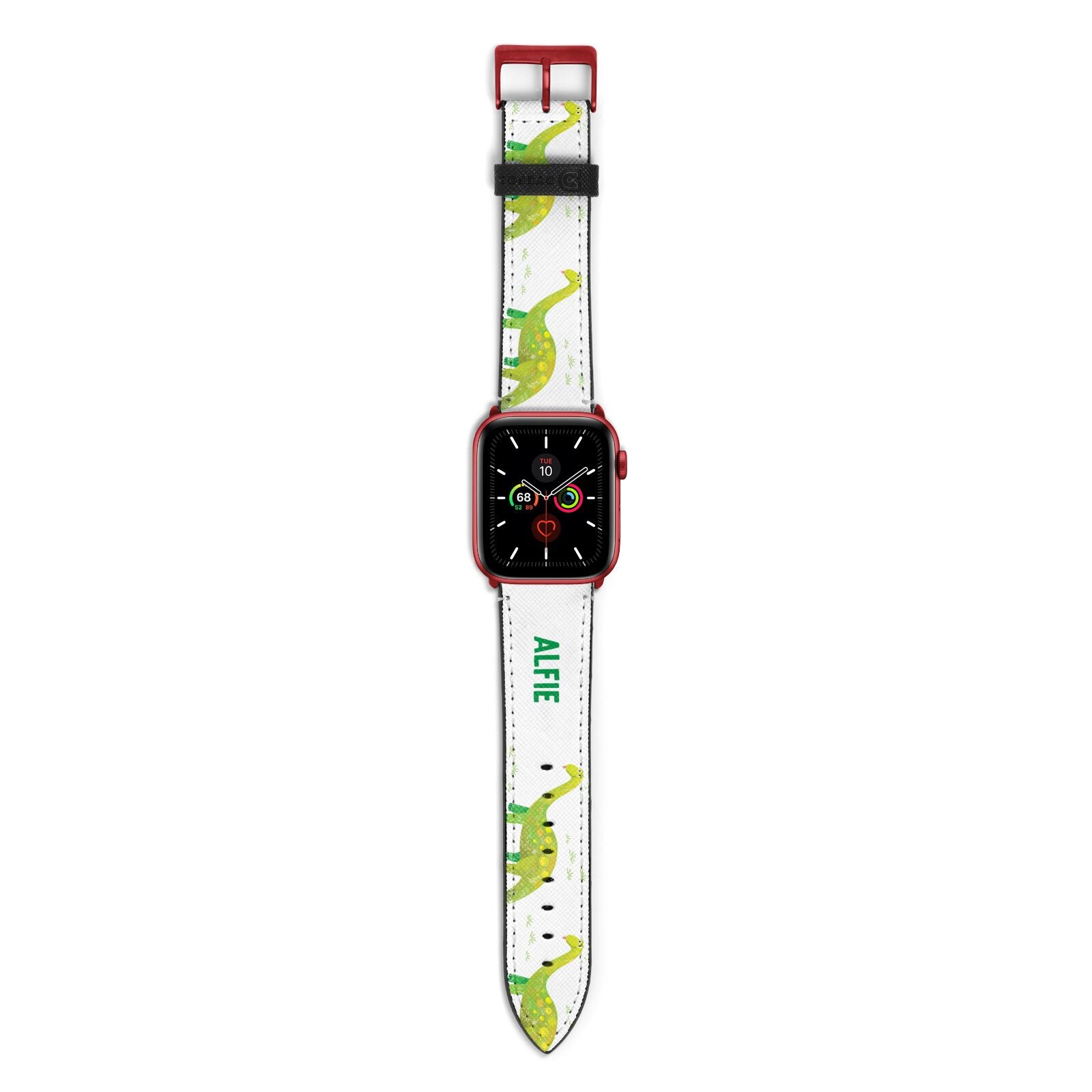 Custom Dinosaur Apple Watch Strap with Red Hardware