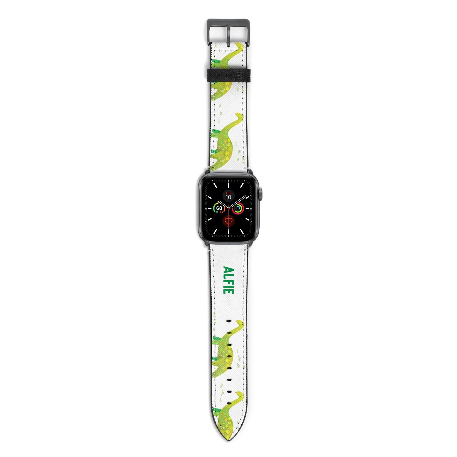 Custom Dinosaur Apple Watch Strap with Space Grey Hardware