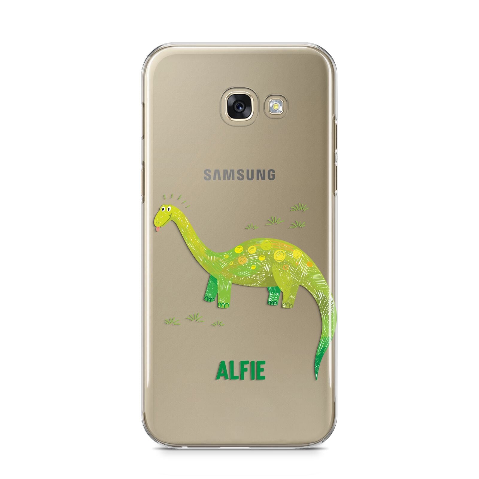 Custom Dinosaur Samsung Galaxy A5 2017 Case on gold phone