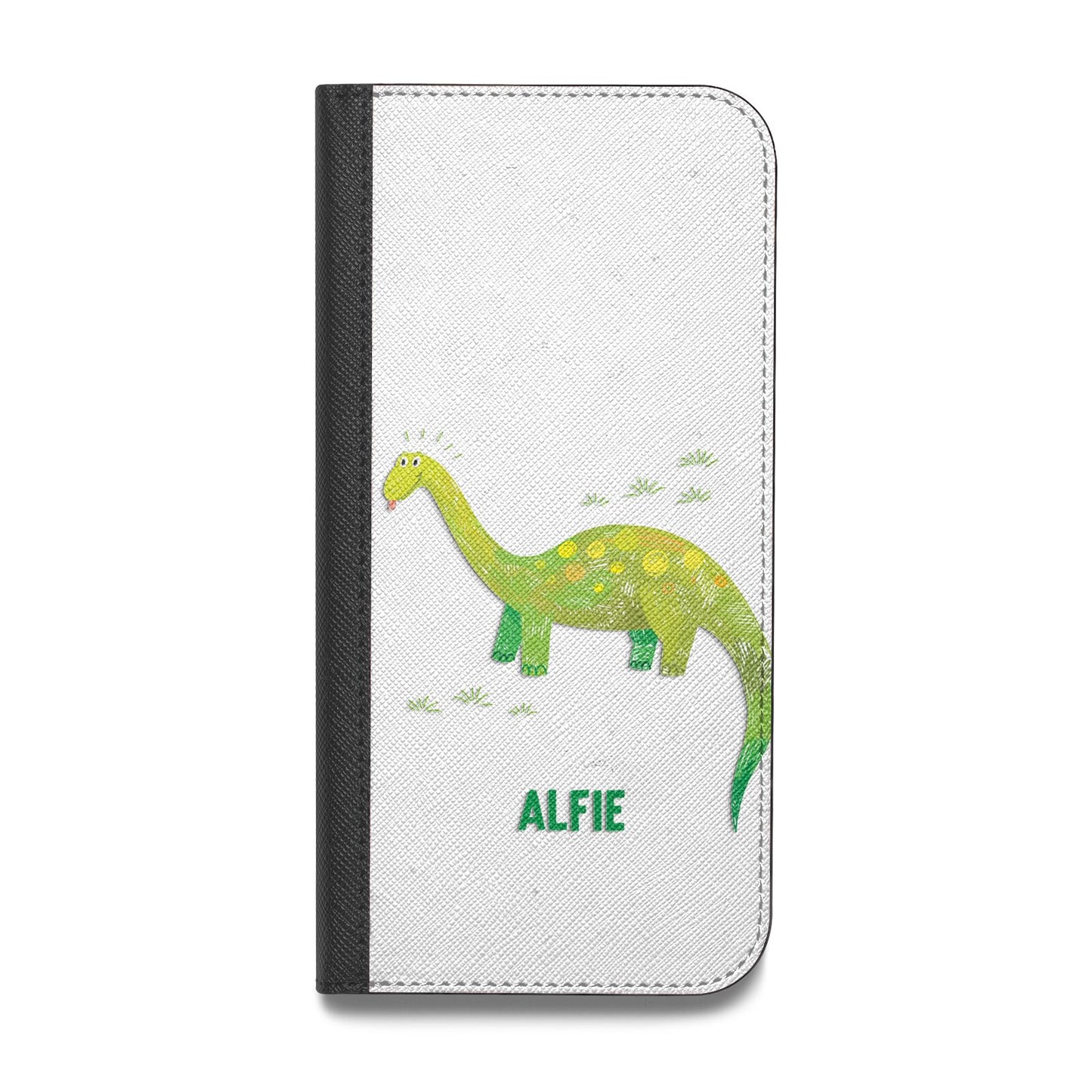 Custom Dinosaur Vegan Leather Flip iPhone Case