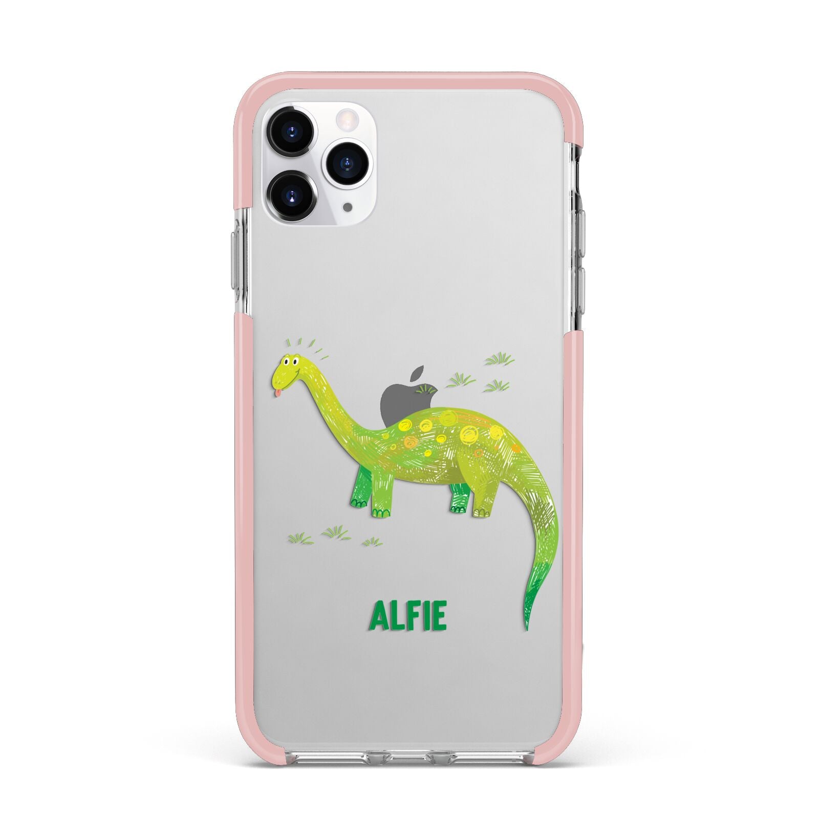 Custom Dinosaur iPhone 11 Pro Max Impact Pink Edge Case