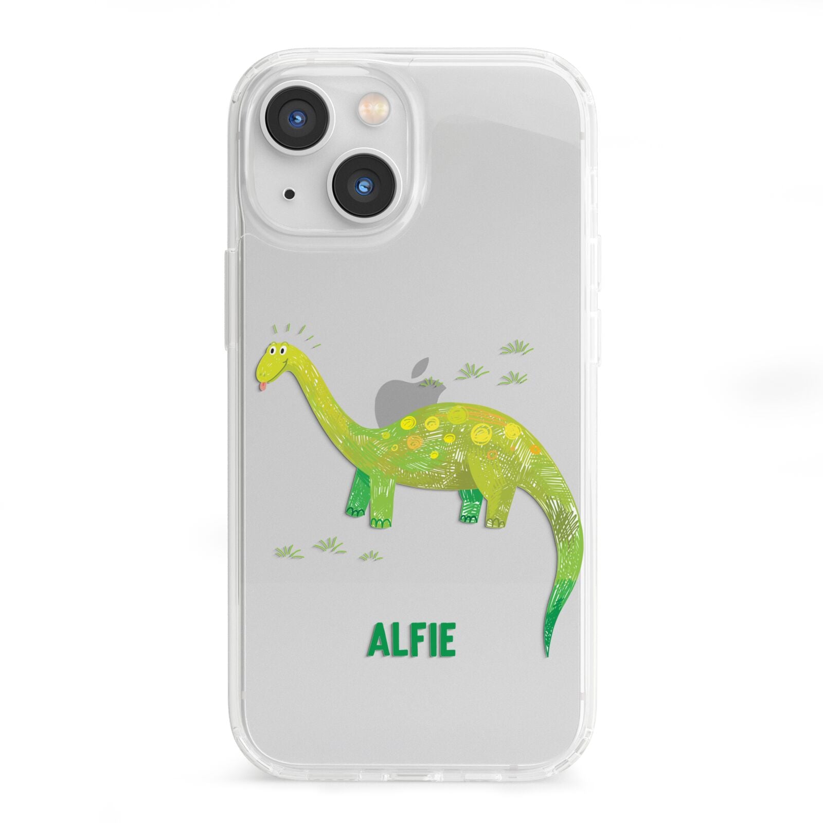 Custom Dinosaur iPhone 13 Mini Clear Bumper Case