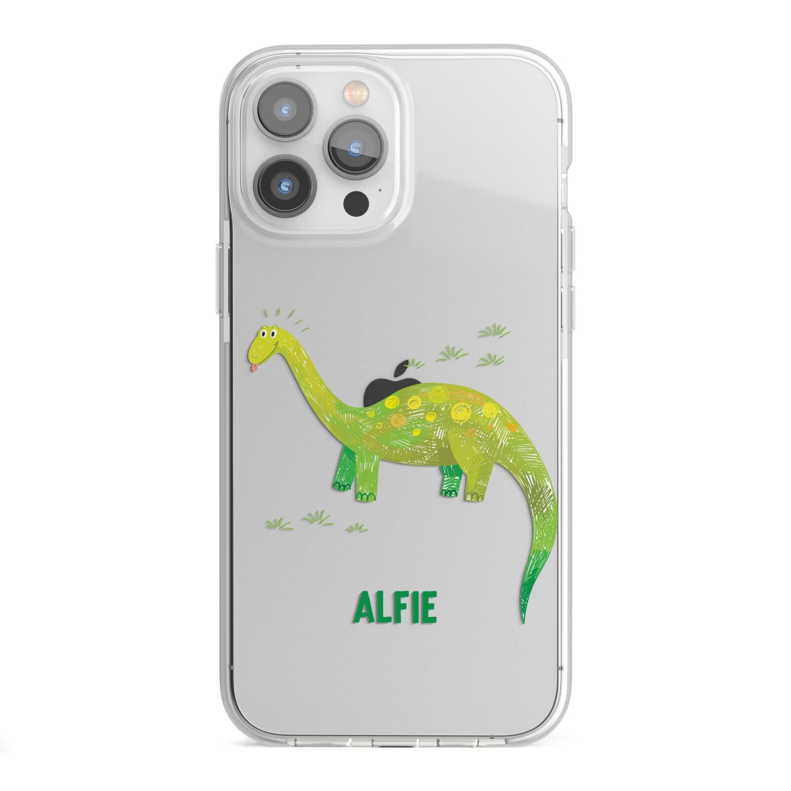 Custom Dinosaur iPhone 13 Pro Max TPU Impact Case with White Edges