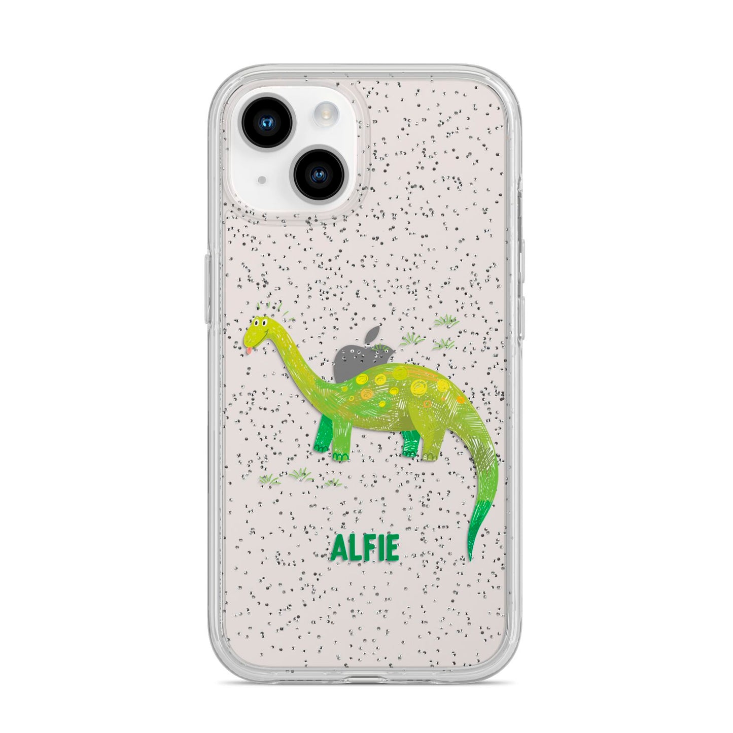 Custom Dinosaur iPhone 14 Glitter Tough Case Starlight