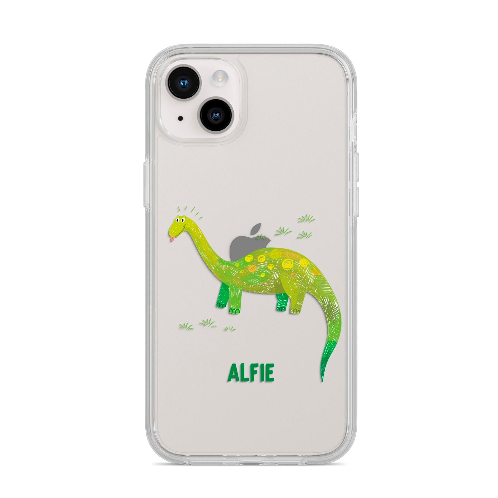 Custom Dinosaur iPhone 14 Plus Clear Tough Case Starlight