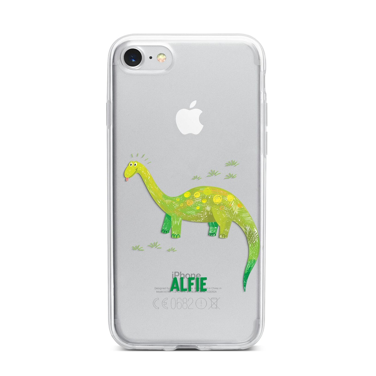 Custom Dinosaur iPhone 7 Bumper Case on Silver iPhone