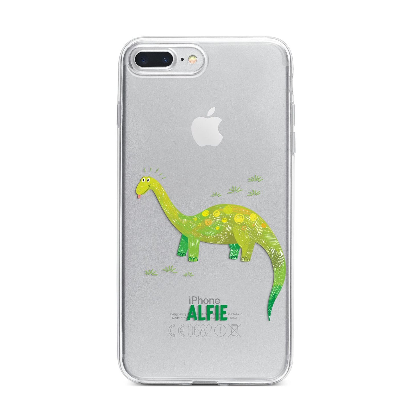 Custom Dinosaur iPhone 7 Plus Bumper Case on Silver iPhone