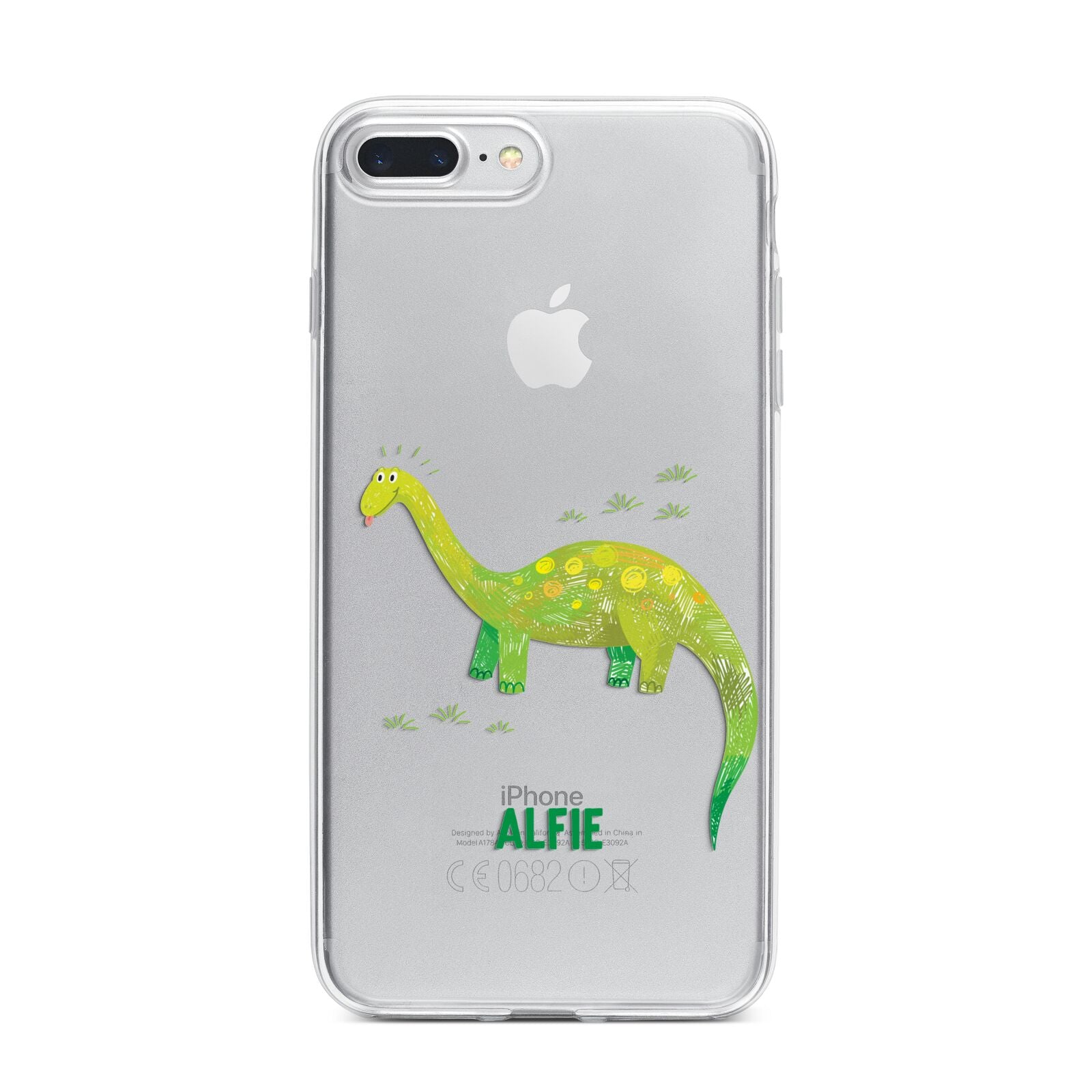 Custom Dinosaur iPhone 7 Plus Bumper Case on Silver iPhone