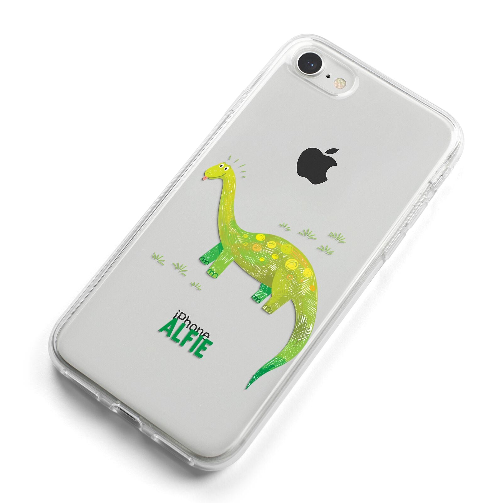 Custom Dinosaur iPhone 8 Bumper Case on Silver iPhone Alternative Image