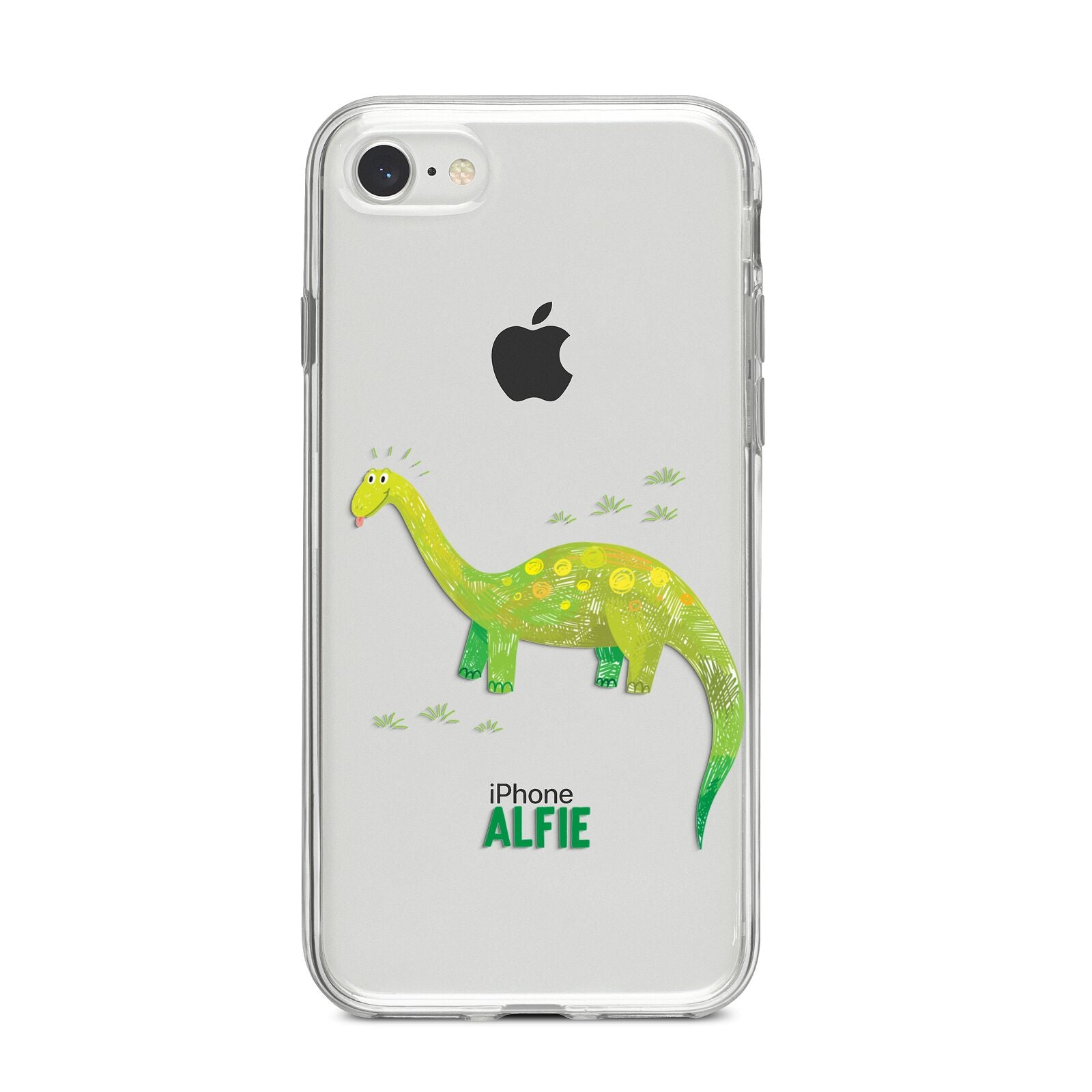 Custom Dinosaur iPhone 8 Bumper Case on Silver iPhone