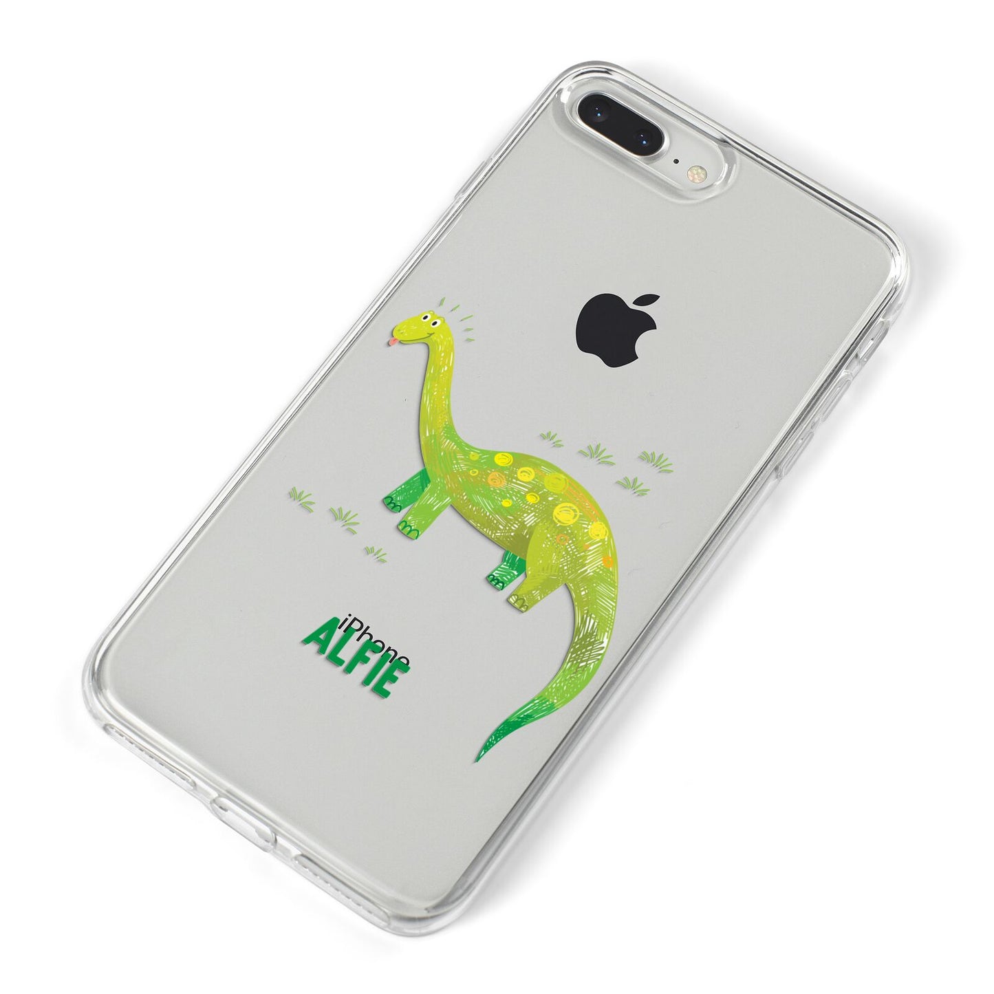 Custom Dinosaur iPhone 8 Plus Bumper Case on Silver iPhone Alternative Image