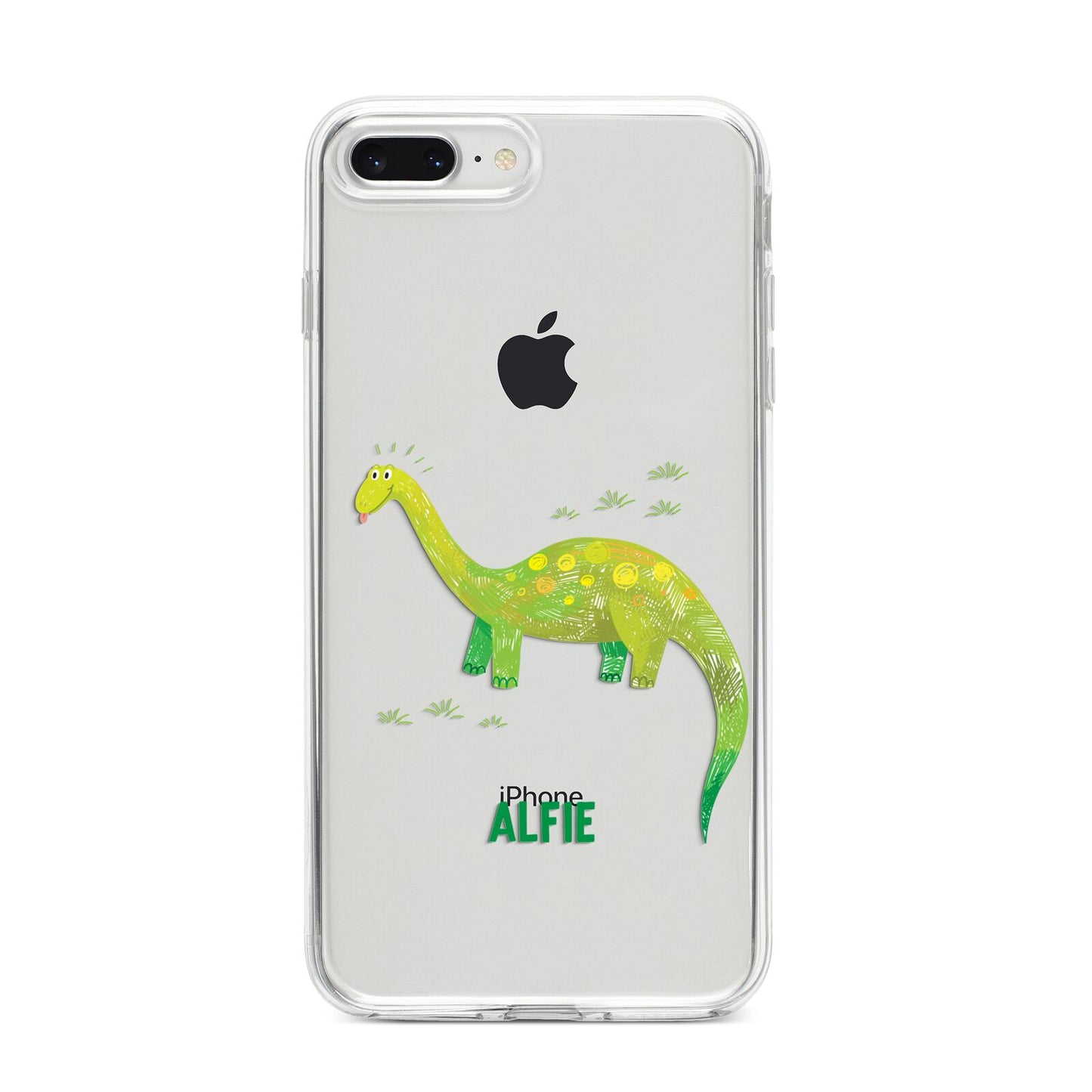 Custom Dinosaur iPhone 8 Plus Bumper Case on Silver iPhone