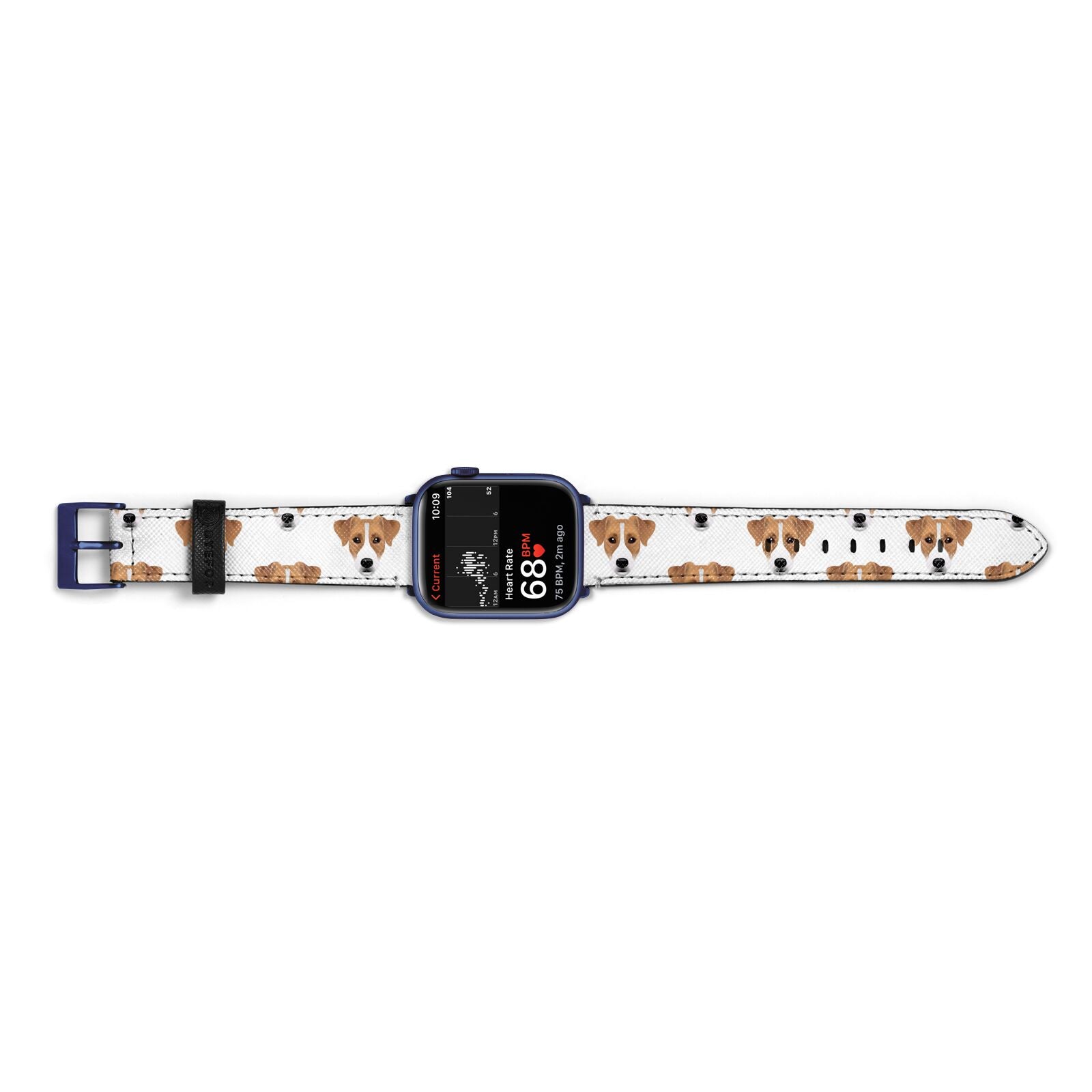 Custom Dog Apple Watch Strap Size 38mm Landscape Image Blue Hardware