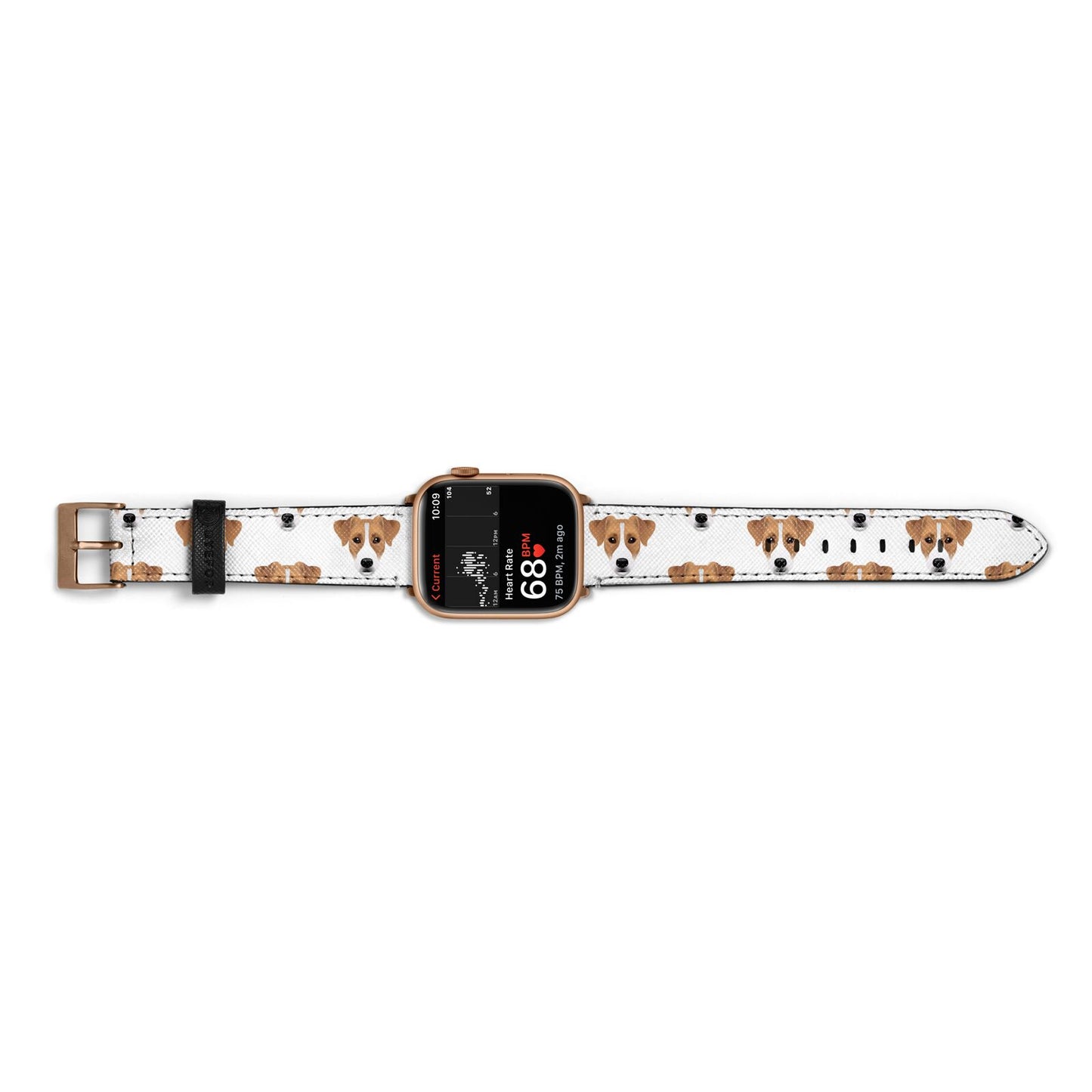 Custom Dog Apple Watch Strap Size 38mm Landscape Image Gold Hardware