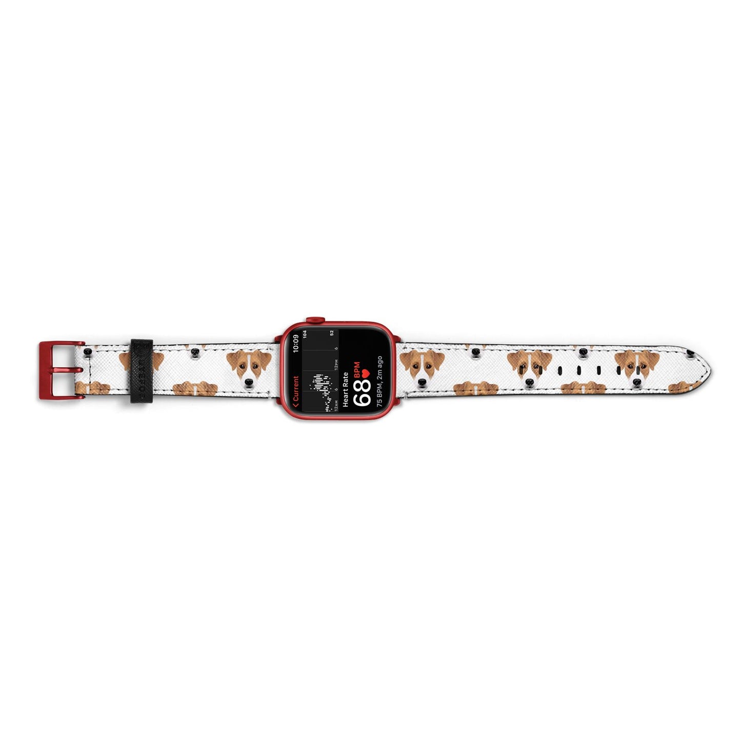 Custom Dog Apple Watch Strap Size 38mm Landscape Image Red Hardware