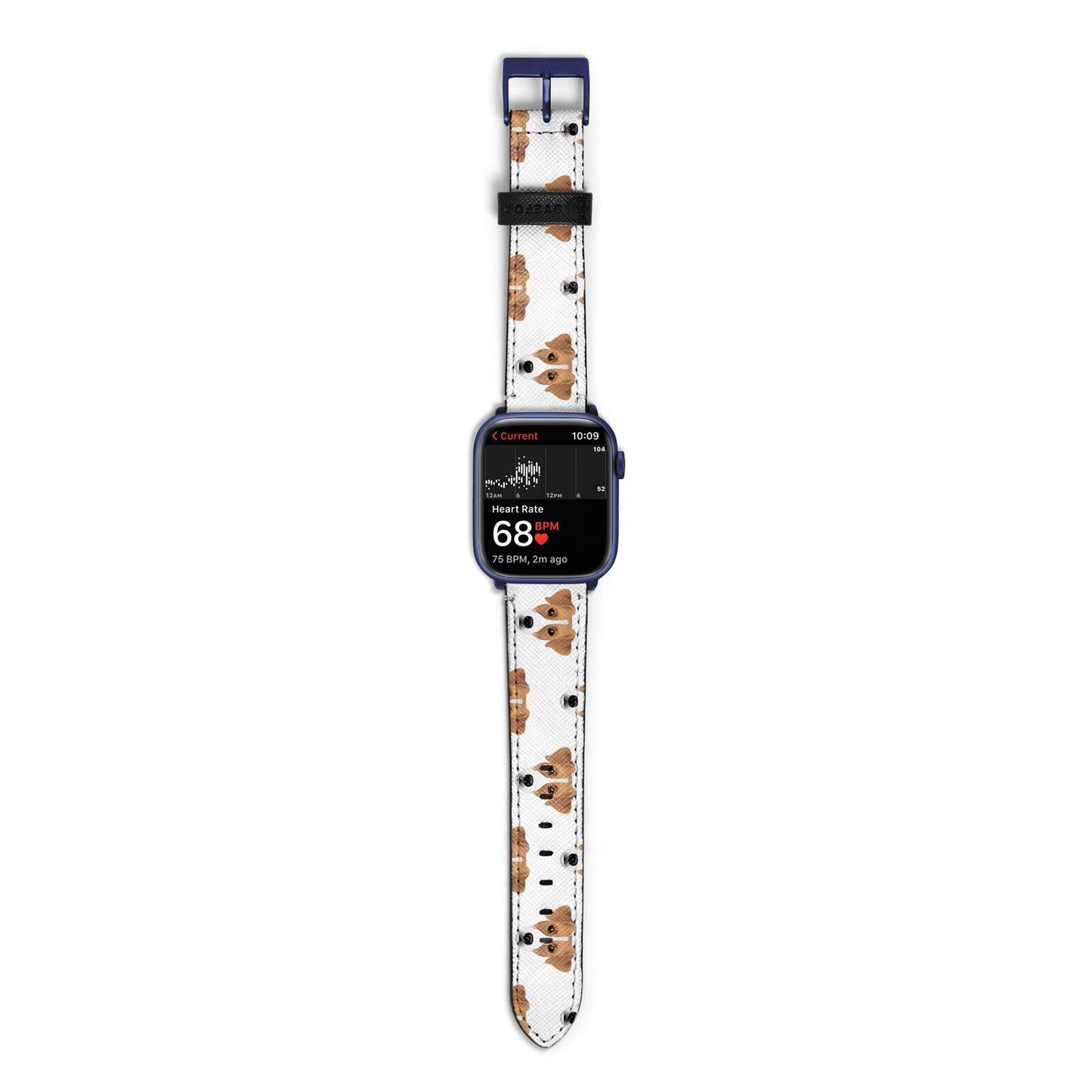 Custom Dog Apple Watch Strap Size 38mm with Blue Hardware