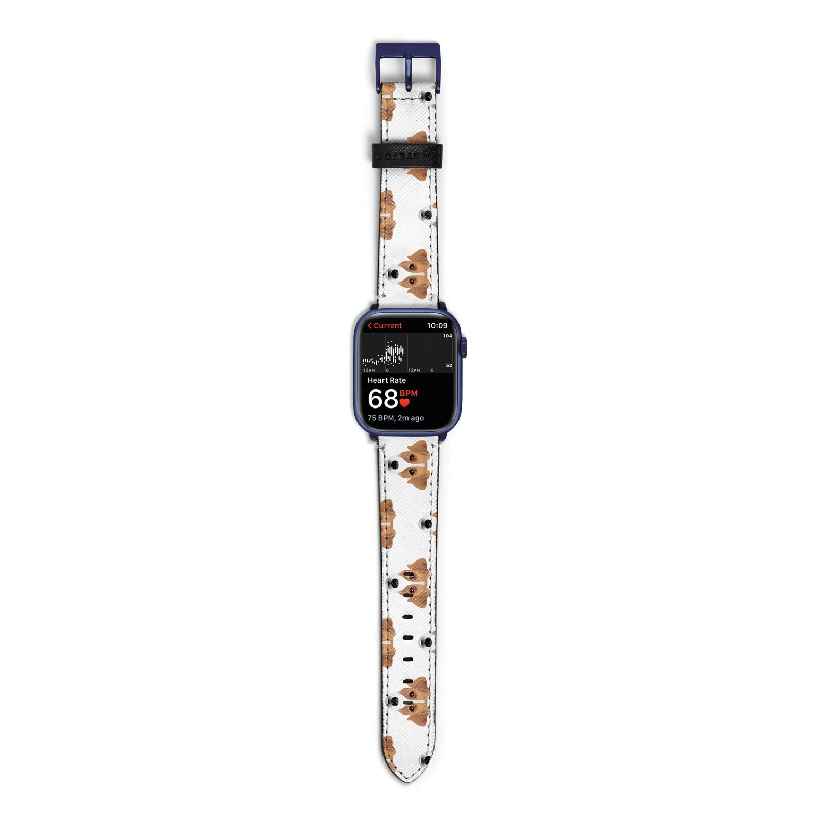 Custom Dog Apple Watch Strap Size 38mm with Blue Hardware