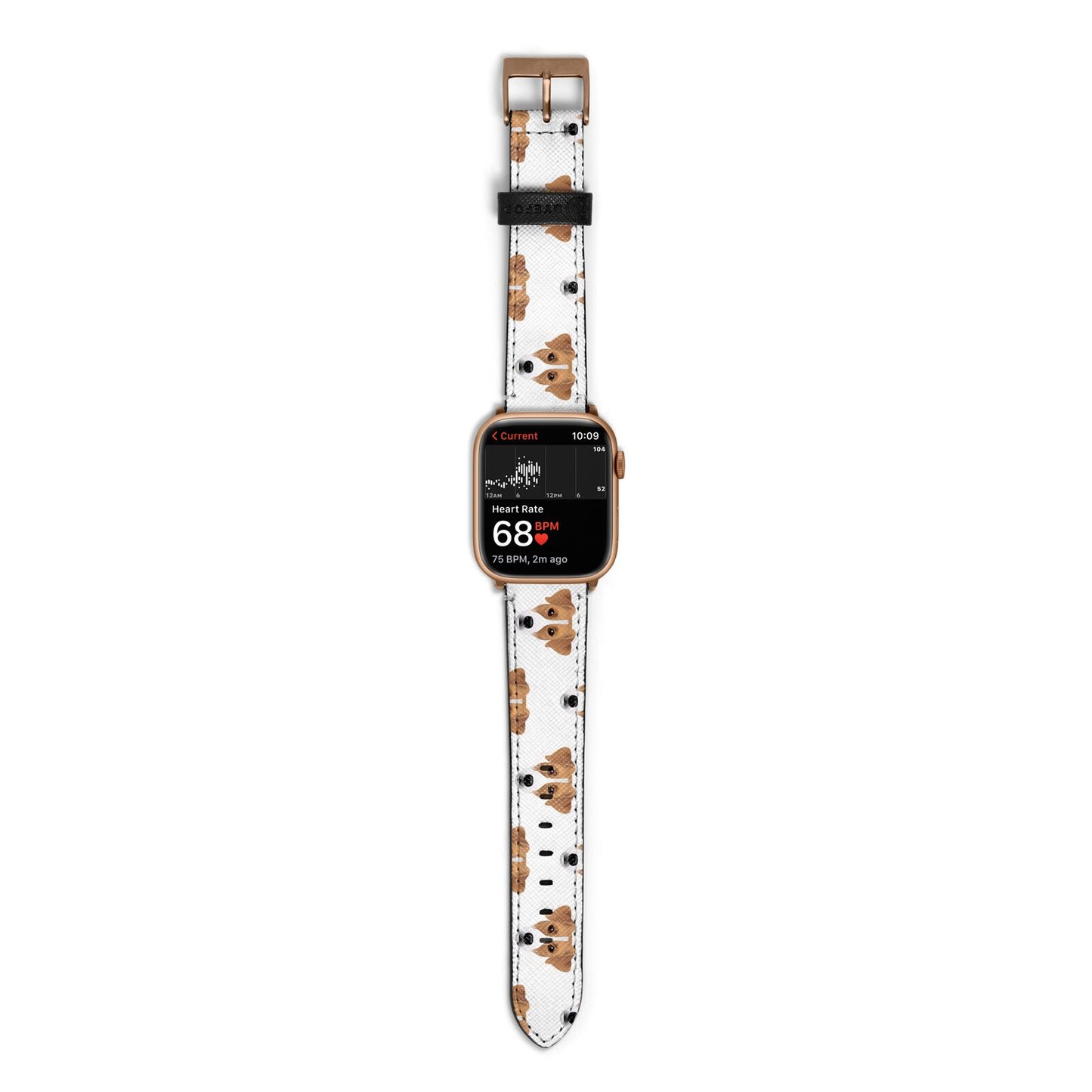 Custom Dog Apple Watch Strap Size 38mm with Gold Hardware