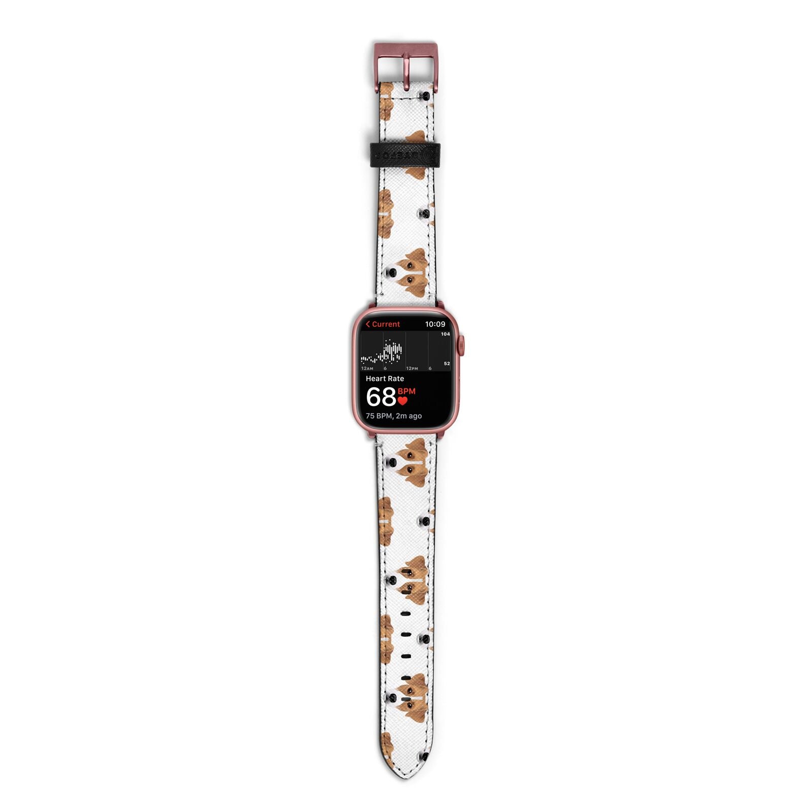 Custom Dog Apple Watch Strap Size 38mm with Rose Gold Hardware