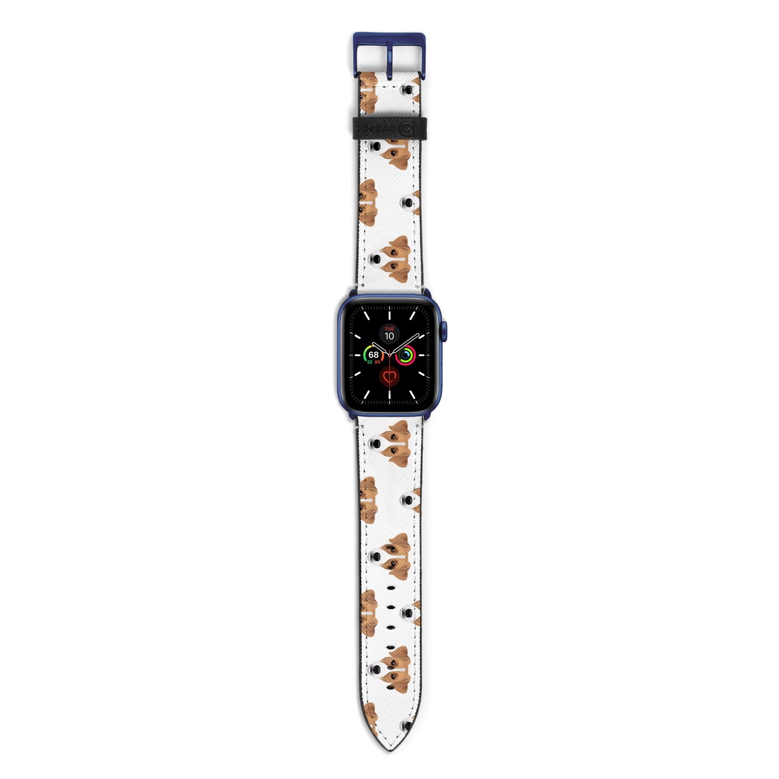 Custom Dog Apple Watch Strap with Blue Hardware