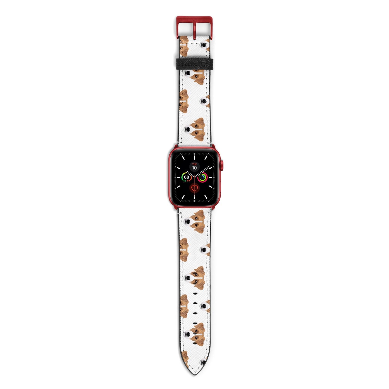 Custom Dog Apple Watch Strap with Red Hardware