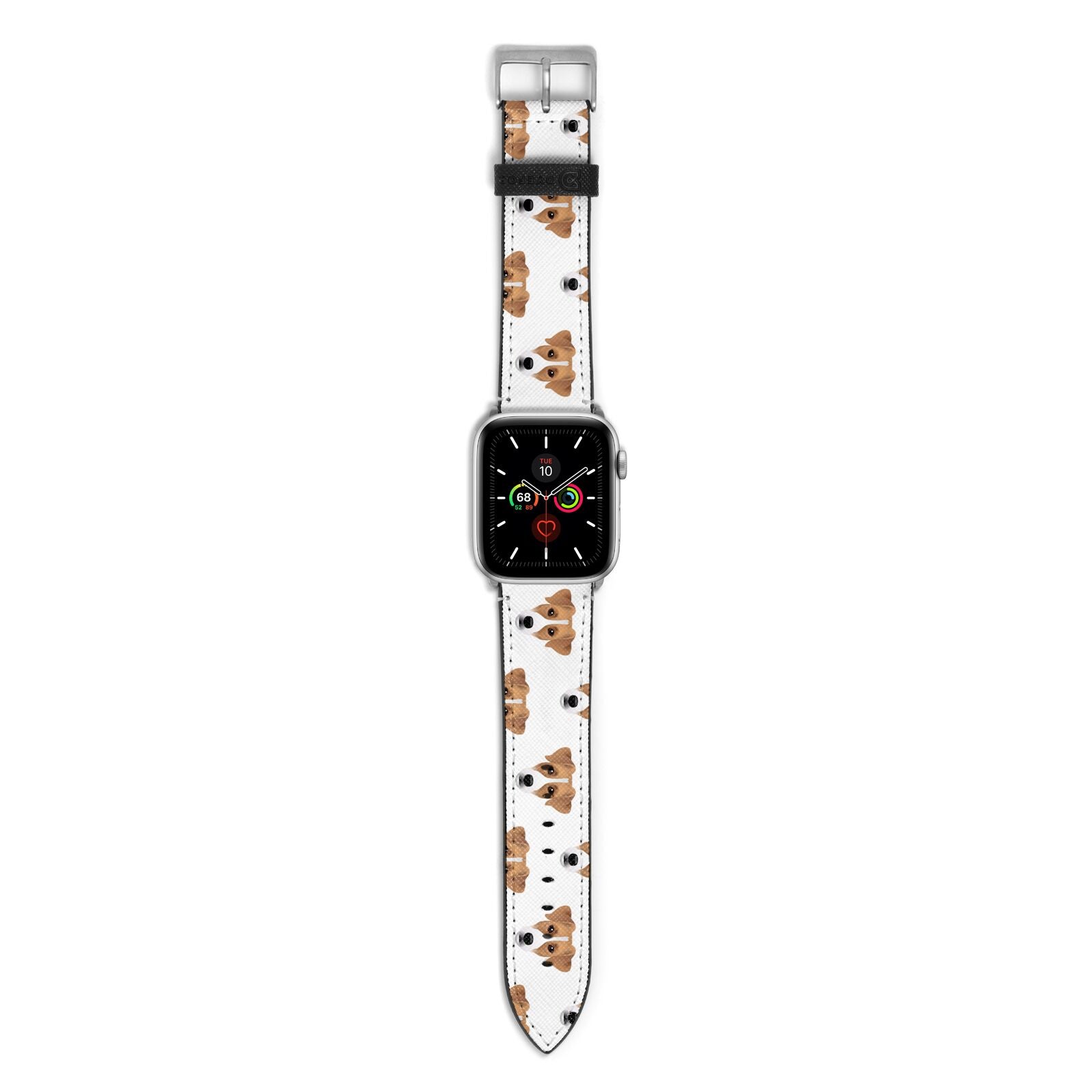 Custom Dog Apple Watch Strap with Silver Hardware