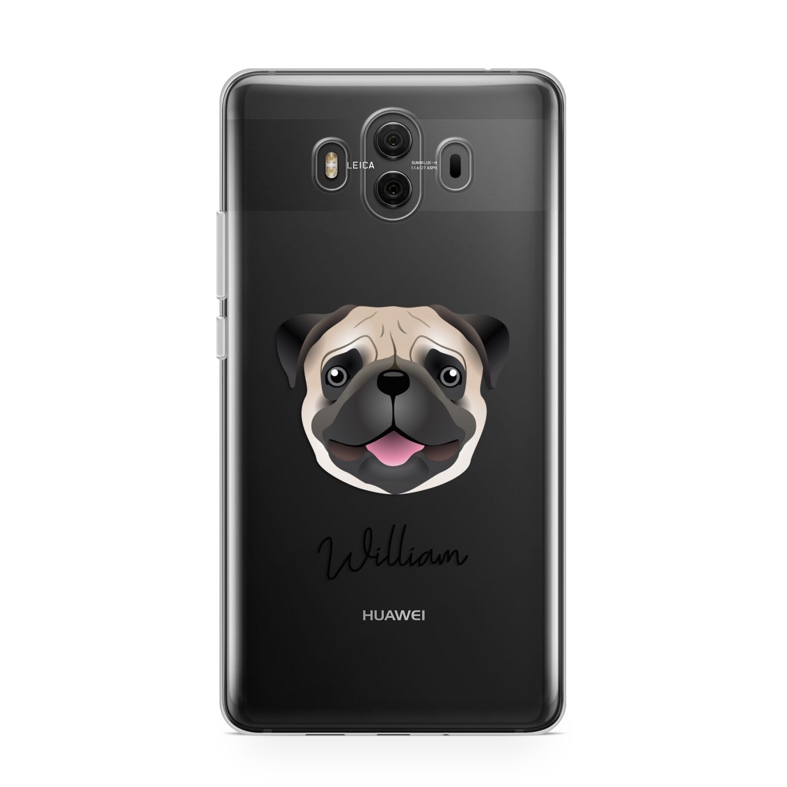 Custom Dog Illustration with Name Huawei Mate 10 Protective Phone Case