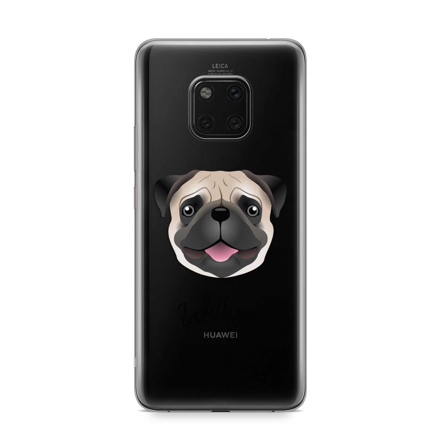 Custom Dog Illustration with Name Huawei Mate 20 Pro Phone Case