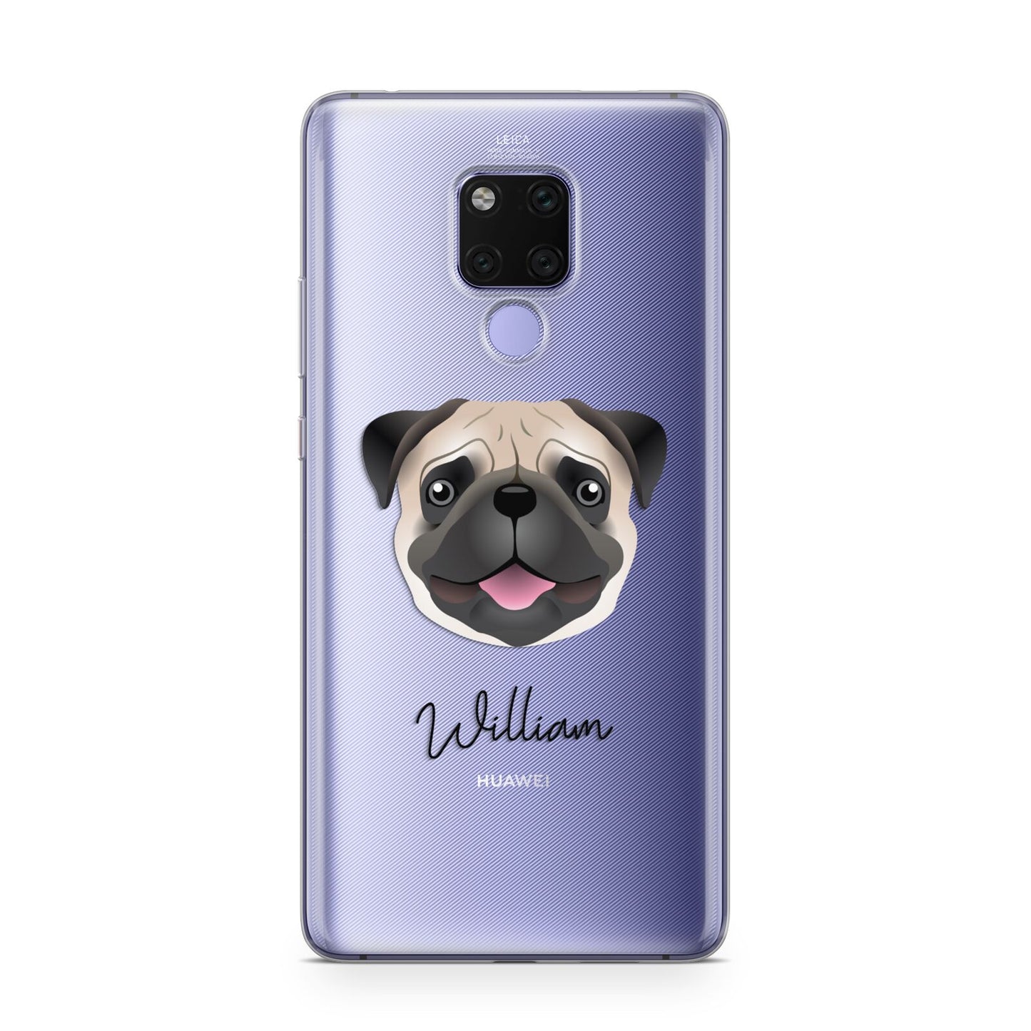 Custom Dog Illustration with Name Huawei Mate 20X Phone Case